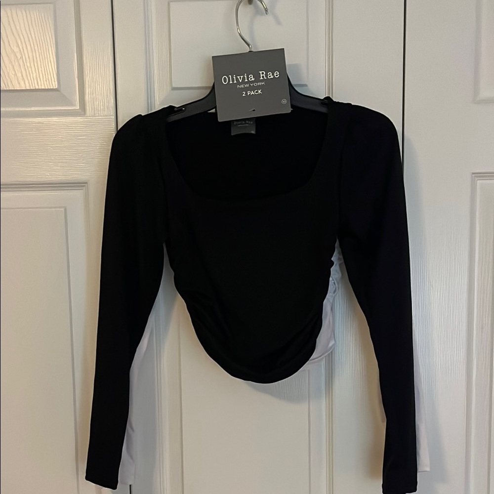 Olivia Rae Black and White Long Sleeve Top
